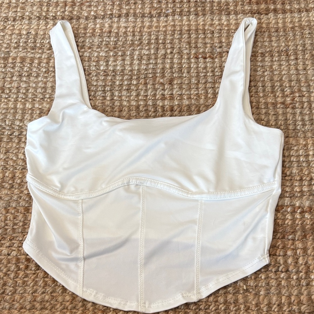 Elegant White Corset Tank Top